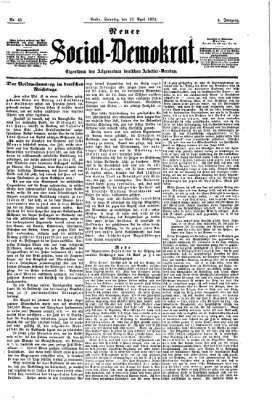 Neuer Social-Demokrat Sonntag 19. April 1874