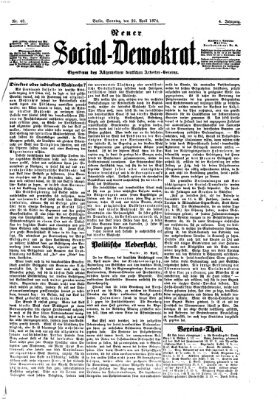 Neuer Social-Demokrat Sonntag 26. April 1874