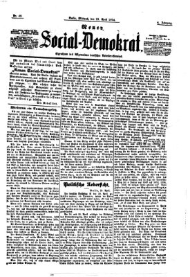 Neuer Social-Demokrat Mittwoch 29. April 1874