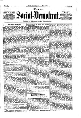 Neuer Social-Demokrat Sonntag 17. Mai 1874