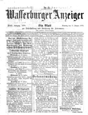 Wasserburger Anzeiger (Wasserburger Wochenblatt) Sonntag 11. Januar 1874