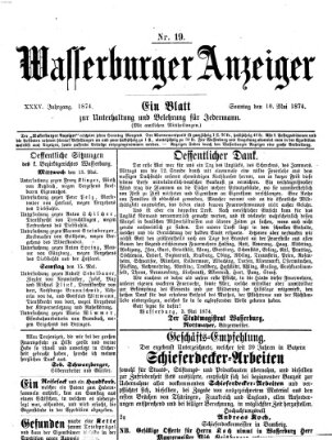 Wasserburger Anzeiger (Wasserburger Wochenblatt) Sonntag 10. Mai 1874