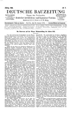 Deutsche Bauzeitung 〈Berlin〉 Samstag 24. Januar 1874