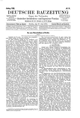 Deutsche Bauzeitung 〈Berlin〉 Samstag 27. Juni 1874