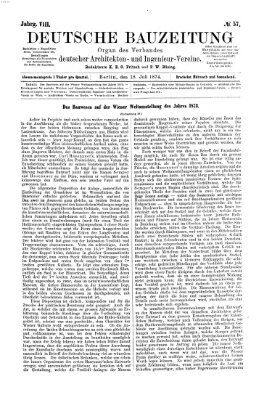 Deutsche Bauzeitung 〈Berlin〉 Samstag 18. Juli 1874