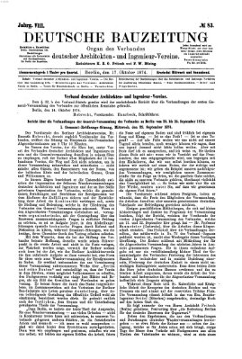 Deutsche Bauzeitung 〈Berlin〉 Samstag 17. Oktober 1874