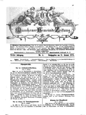 Münchener Gemeinde-Zeitung Sonntag 11. Januar 1874