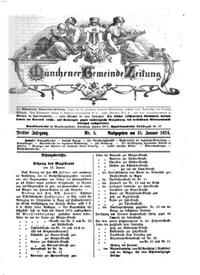 Münchener Gemeinde-Zeitung Donnerstag 15. Januar 1874