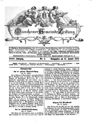 Münchener Gemeinde-Zeitung Sonntag 18. Januar 1874