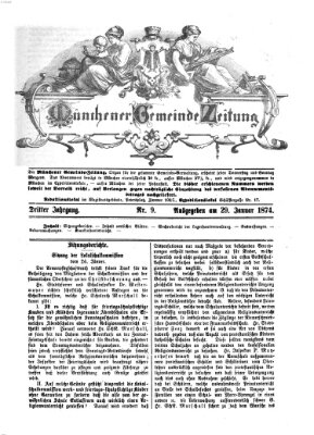 Münchener Gemeinde-Zeitung Donnerstag 29. Januar 1874