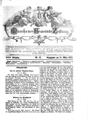 Münchener Gemeinde-Zeitung Donnerstag 19. März 1874