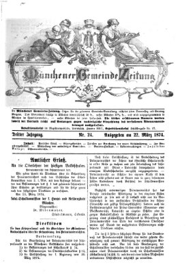 Münchener Gemeinde-Zeitung Sonntag 22. März 1874