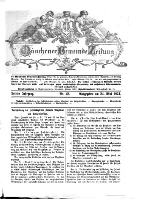 Münchener Gemeinde-Zeitung Sonntag 24. Mai 1874