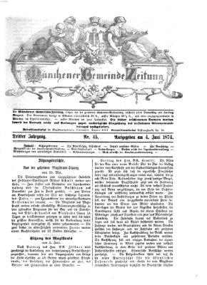 Münchener Gemeinde-Zeitung Donnerstag 4. Juni 1874