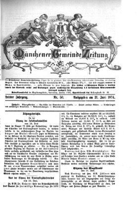 Münchener Gemeinde-Zeitung Sonntag 21. Juni 1874