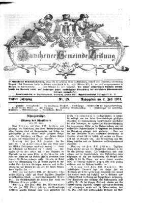 Münchener Gemeinde-Zeitung Donnerstag 2. Juli 1874