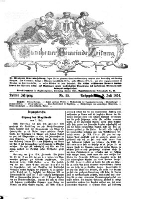 Münchener Gemeinde-Zeitung Donnerstag 9. Juli 1874