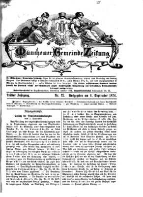 Münchener Gemeinde-Zeitung Sonntag 6. September 1874