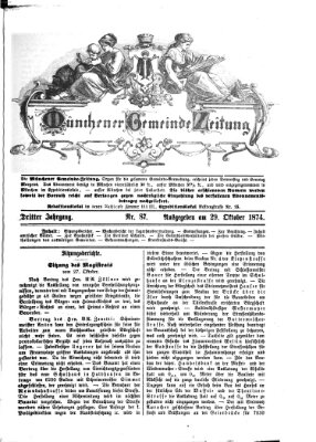 Münchener Gemeinde-Zeitung Donnerstag 29. Oktober 1874