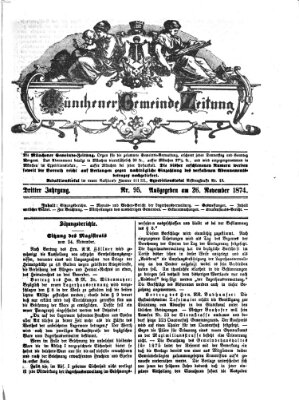 Münchener Gemeinde-Zeitung Donnerstag 26. November 1874