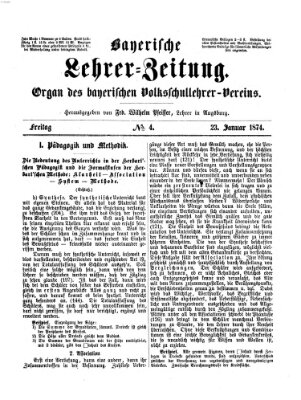 Bayerische Lehrerzeitung Freitag 23. Januar 1874