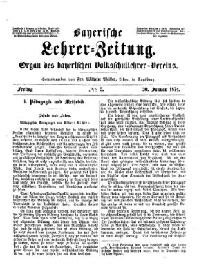 Bayerische Lehrerzeitung Freitag 30. Januar 1874