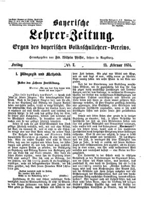 Bayerische Lehrerzeitung Freitag 13. Februar 1874