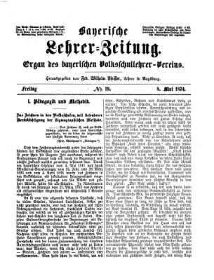 Bayerische Lehrerzeitung Freitag 8. Mai 1874