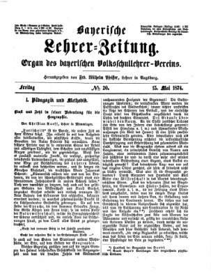 Bayerische Lehrerzeitung Freitag 15. Mai 1874