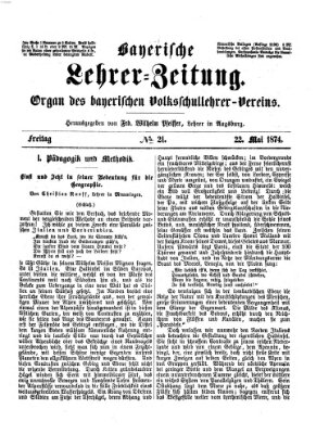 Bayerische Lehrerzeitung Freitag 22. Mai 1874