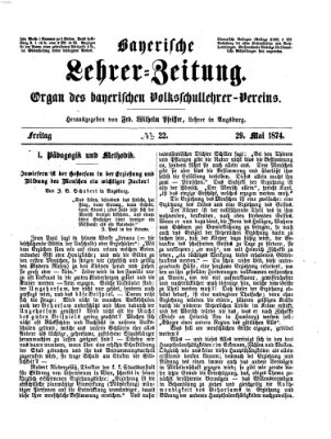 Bayerische Lehrerzeitung Freitag 29. Mai 1874