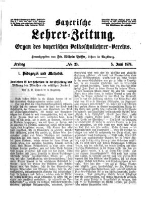 Bayerische Lehrerzeitung Freitag 5. Juni 1874