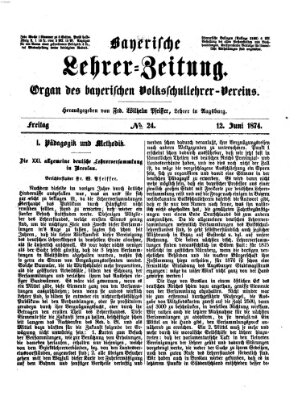 Bayerische Lehrerzeitung Freitag 12. Juni 1874