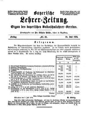 Bayerische Lehrerzeitung Freitag 10. Juli 1874