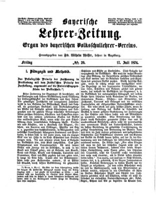 Bayerische Lehrerzeitung Freitag 17. Juli 1874