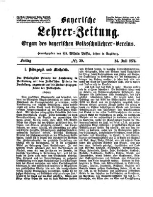 Bayerische Lehrerzeitung Freitag 24. Juli 1874