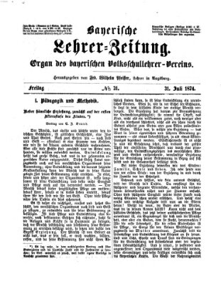 Bayerische Lehrerzeitung Freitag 31. Juli 1874