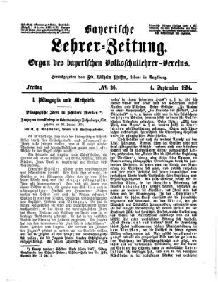 Bayerische Lehrerzeitung Freitag 4. September 1874