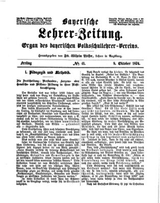 Bayerische Lehrerzeitung Freitag 9. Oktober 1874