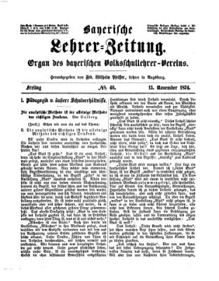 Bayerische Lehrerzeitung Freitag 13. November 1874