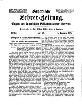 Bayerische Lehrerzeitung Freitag 11. Dezember 1874