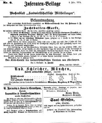 Landwirthschaftliche Mittheilungen Sonntag 8. Februar 1874