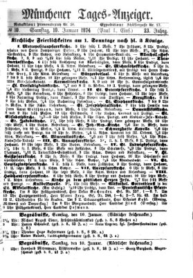 Münchener Tages-Anzeiger Samstag 10. Januar 1874