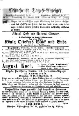 Münchener Tages-Anzeiger Donnerstag 15. Januar 1874