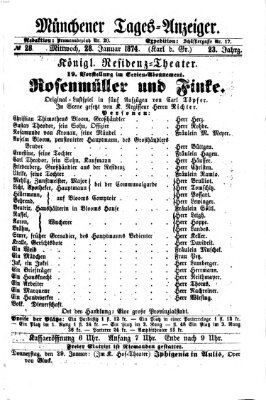 Münchener Tages-Anzeiger Mittwoch 28. Januar 1874