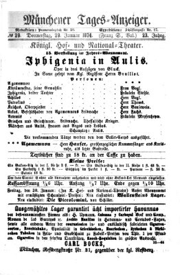 Münchener Tages-Anzeiger Donnerstag 29. Januar 1874