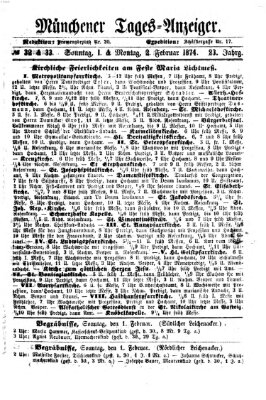 Münchener Tages-Anzeiger Montag 2. Februar 1874