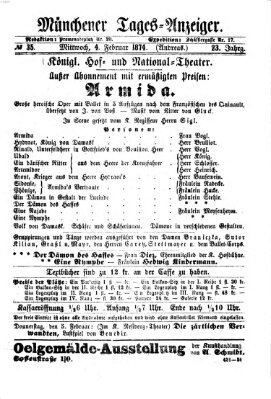 Münchener Tages-Anzeiger Mittwoch 4. Februar 1874