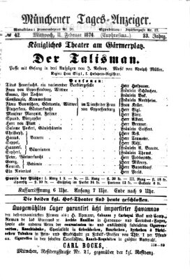 Münchener Tages-Anzeiger Mittwoch 11. Februar 1874