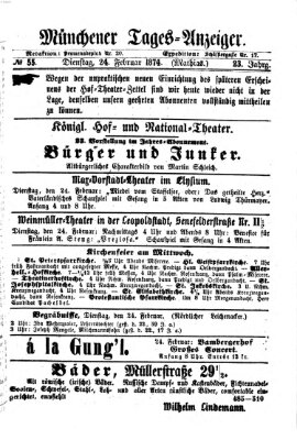 Münchener Tages-Anzeiger Dienstag 24. Februar 1874